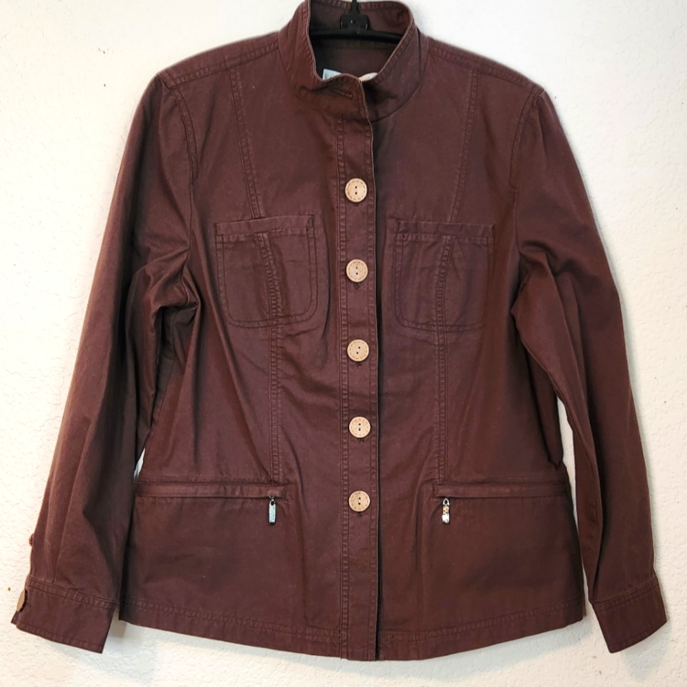 NWT Coldwater Creek Brown Utility Lightweight Jacket, Size P8